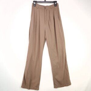 Reformation Trousers Womens 4 High Waisted Wide Leg Pleated Mason Pant